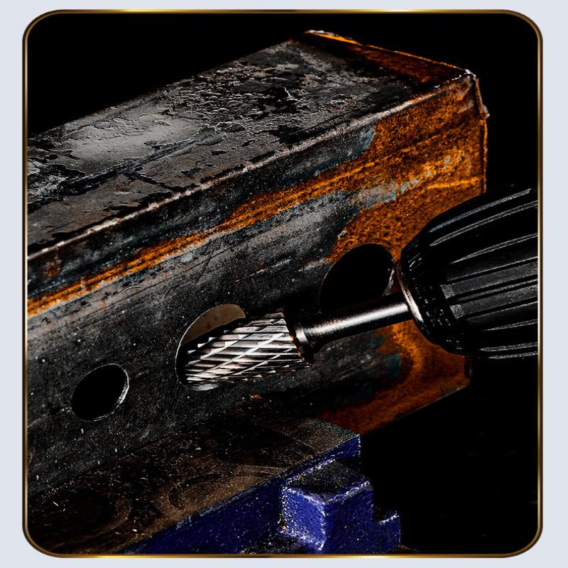 Tungsten Carbide Rotary File Burr Style C Ball Nose Cylinder 6Mm 1/4 Shank Mould Carving Tools Single Cut Milling Cutter