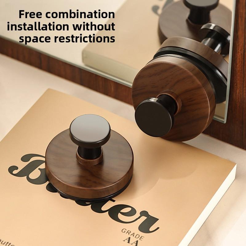 Walnut Grain Suction Cup Hook Heavy Duty 5kg No Drill Wall Hook for Bathroom Door