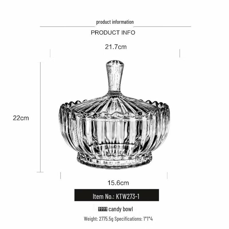 Стеклянная конфетница и фруктовница ZISIZ в форме лотоса с крышкой