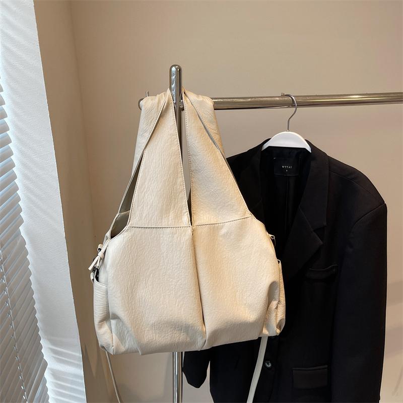 Große Tragetasche Damen Retro Unifarben Pendler Umhängetasche