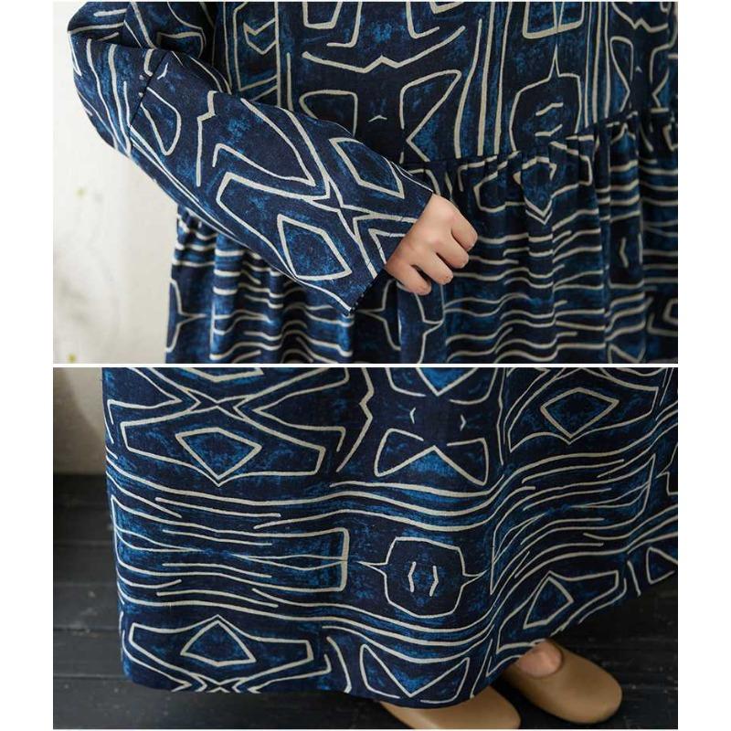 Round Neck Loose Plus Size Literary Vacation Plus Sleeve Dresses