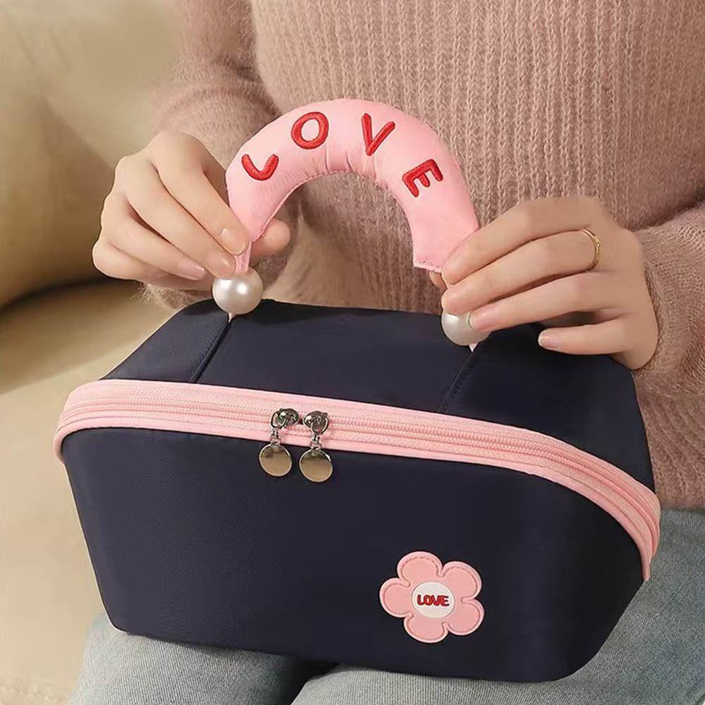 Large Capacity Cloud Pillow Makeup Bag Pearl Wash Bag Portable Handheld Cosmetic Bag Travel