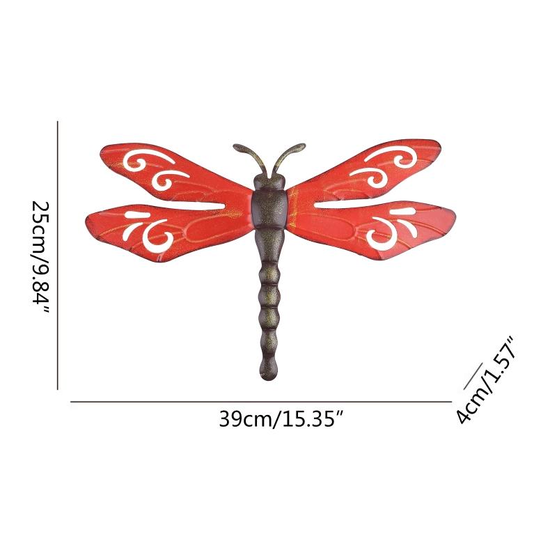 Metal Dragonfly Wall Decoration Garden Fence Outdoor Wall Art for Ideal Gift Outdoor Wall Decoration Suitable for Yard P