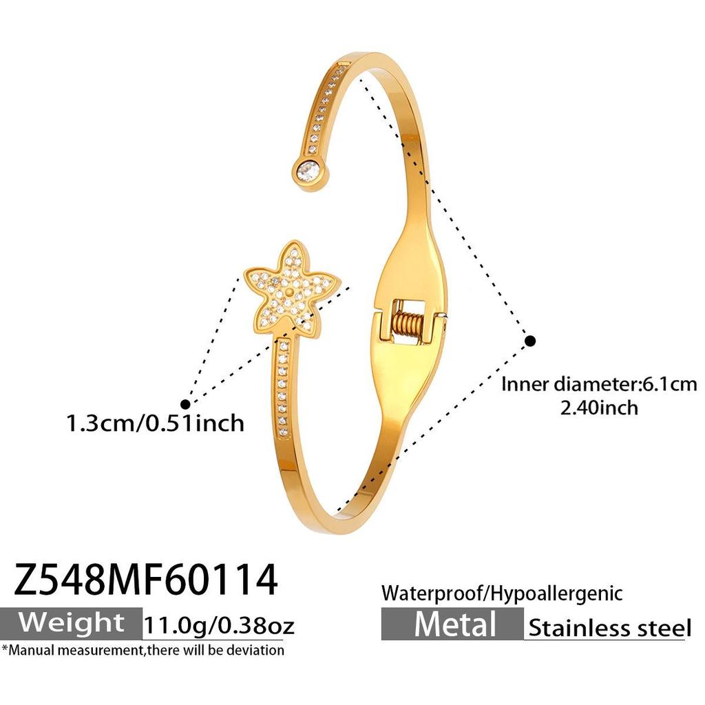 European and American Cross-Border Zircon Daisy Clasp Openable Bracelet - Fresh, Niche, Light Luxury Bracelet Set