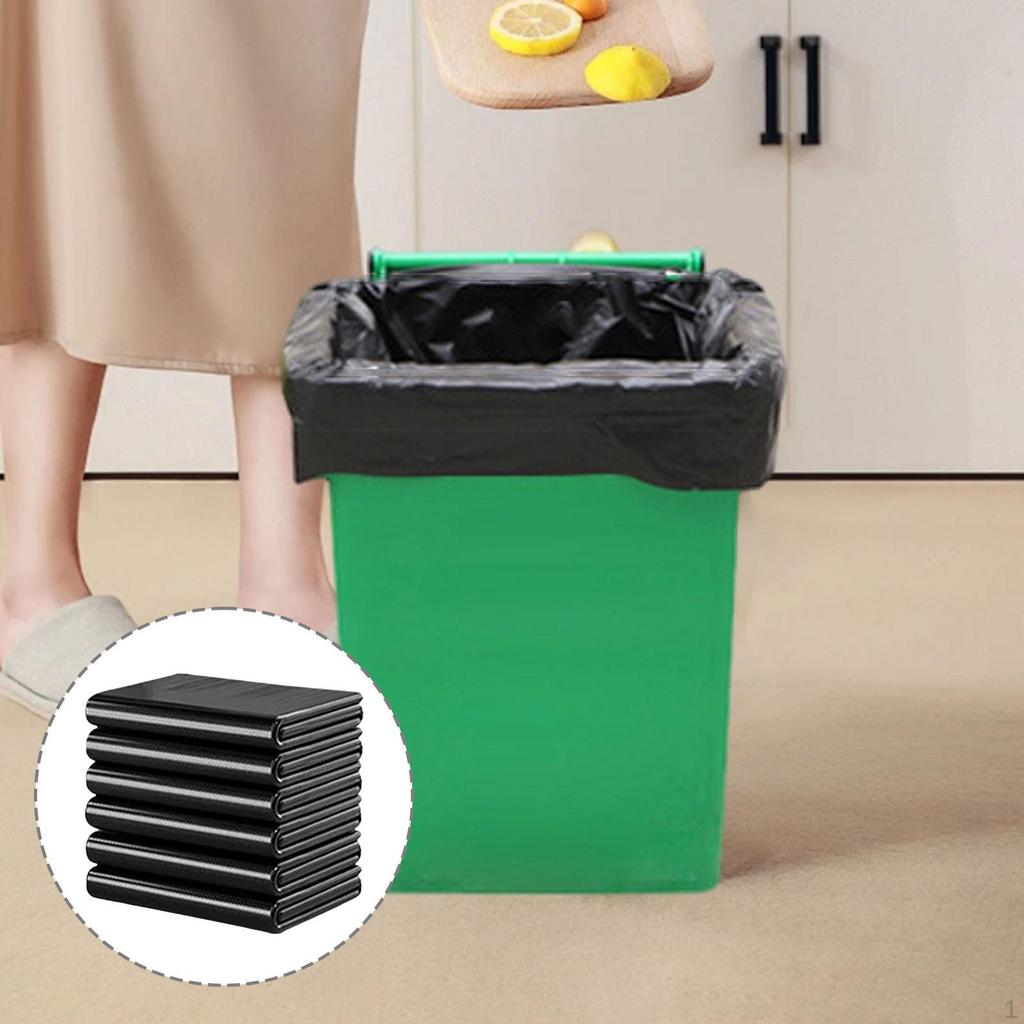 50 Pieces Single Use Trash Bags Garbage Large Capacity Black Wastebasket Liners for Home Office