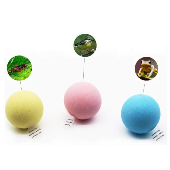 Chirping Ball Cat Toy Fluffy Plush Balls with Sound Interactive Pom Pom Balls Kitten Kicker Toy with Catnip for Indoor Cats