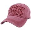 Cap With Visor New York Baseball Cap Burgundy Cz-50B
