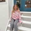 European & American Winter Women's Round Neck Striped Loose Knit Sweater - Versatile Long Sleeve Style