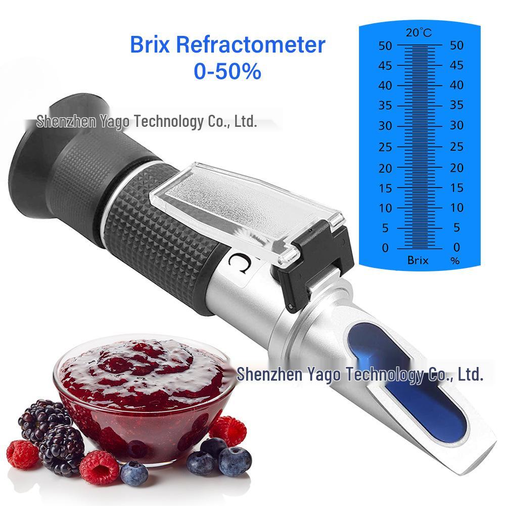 3-in-1 Handheld Refractometer: 0-40% Brix Sugar Meter, 0-25% Alcohol Tester, 0-22° Baumé Gauge