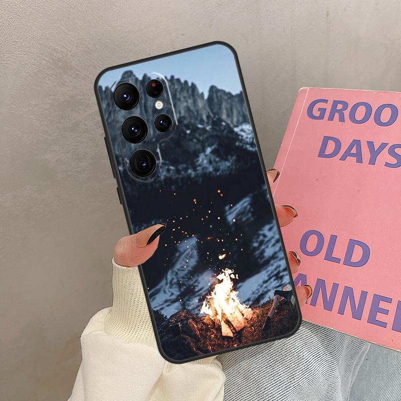 Camping Nature Mountain Case For Samsung Galaxy S25 Ultra S20 S21 S22 S24 S23 Ultra S9 S10 Plus S25 FE Cover Coque