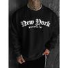 Men's Brooklyn Streetwear Round Neck Sweatshirt For Autumn Winter, Comfortable Warm And Ideal Gift.