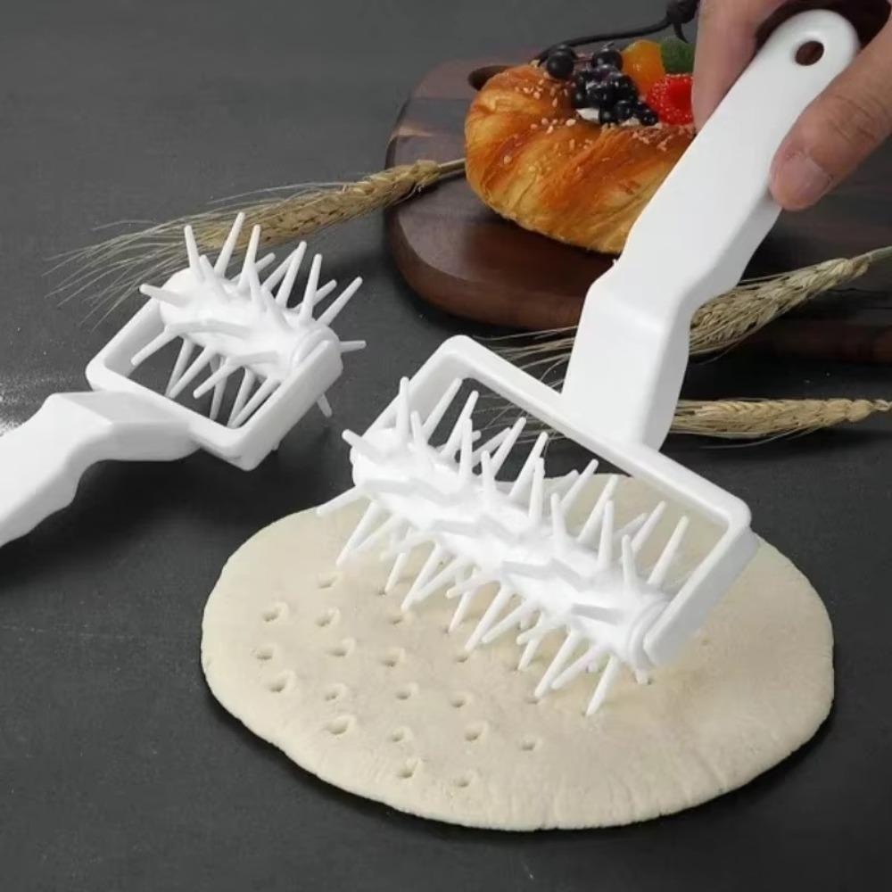 Pizza Dough Roller Tool - Needle Punch Wheel for Baking, Biscuit & Flower Suppression, Stainless Steel Kitchen Bakeware