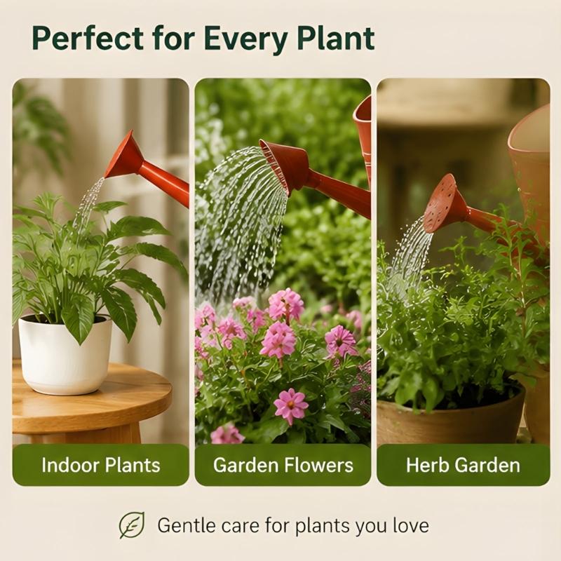 Indoor Watering Can With Long Angled Neck, Metal Watering Pot With Sprinkle Rose for Herb Pots and Small Garden Container Use Indoors