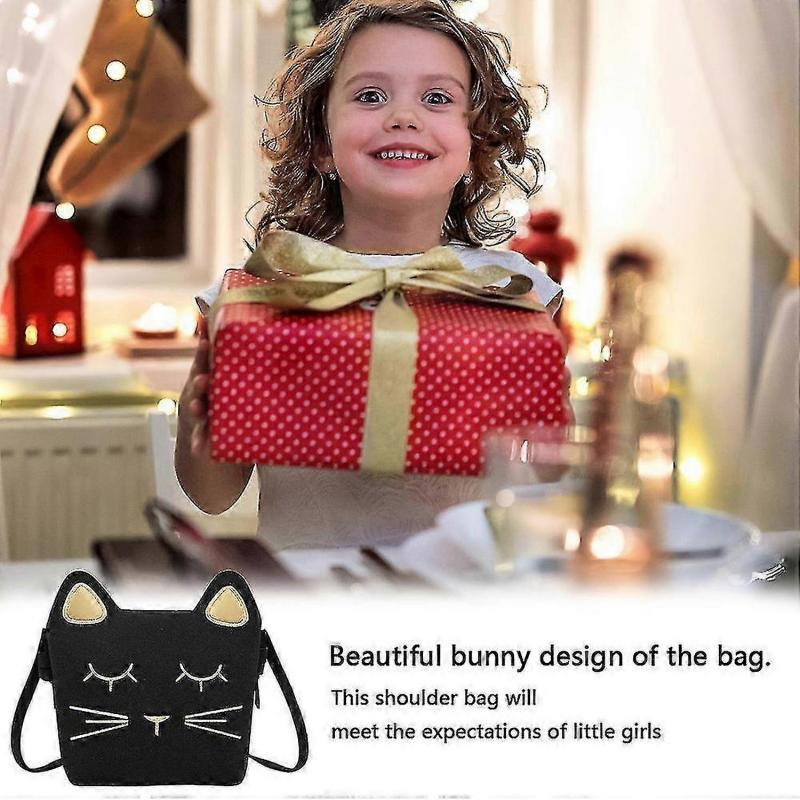 1 Pcs Kids Cat Purse For Little Girls Toddlers Wallet Crossbody Bagblack