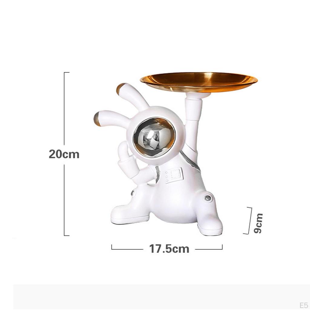 Cartoon Decorative Tray Space Rabbit Shape Goods Nordic Desktop Ornaments Resin for Entryway Living
