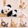 Cute Fluffy Animal Pendant Soft Fluffy Baby Face Cat Tiger Rabbit Panda Puppy Key Ring for Backpack Keys Stress Relief Gift Accessory