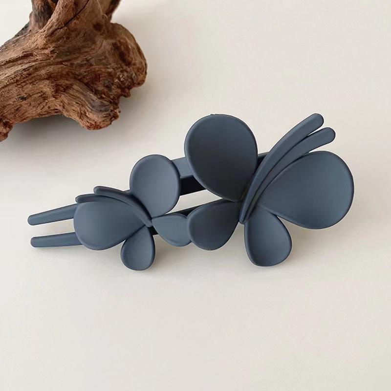 Large Double Butterfly Hair Clips Women Temperament Elegant Back Head Ponytail Clip Hairpin Frosted Duckbill Clip