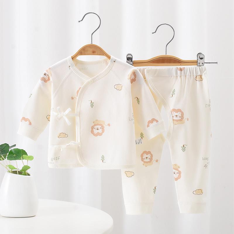 

Осенний детский хлопковый комплект одежды: Комбинезон на липучках для новорожденного с открытой промежностью 66 (11-15 lbs)