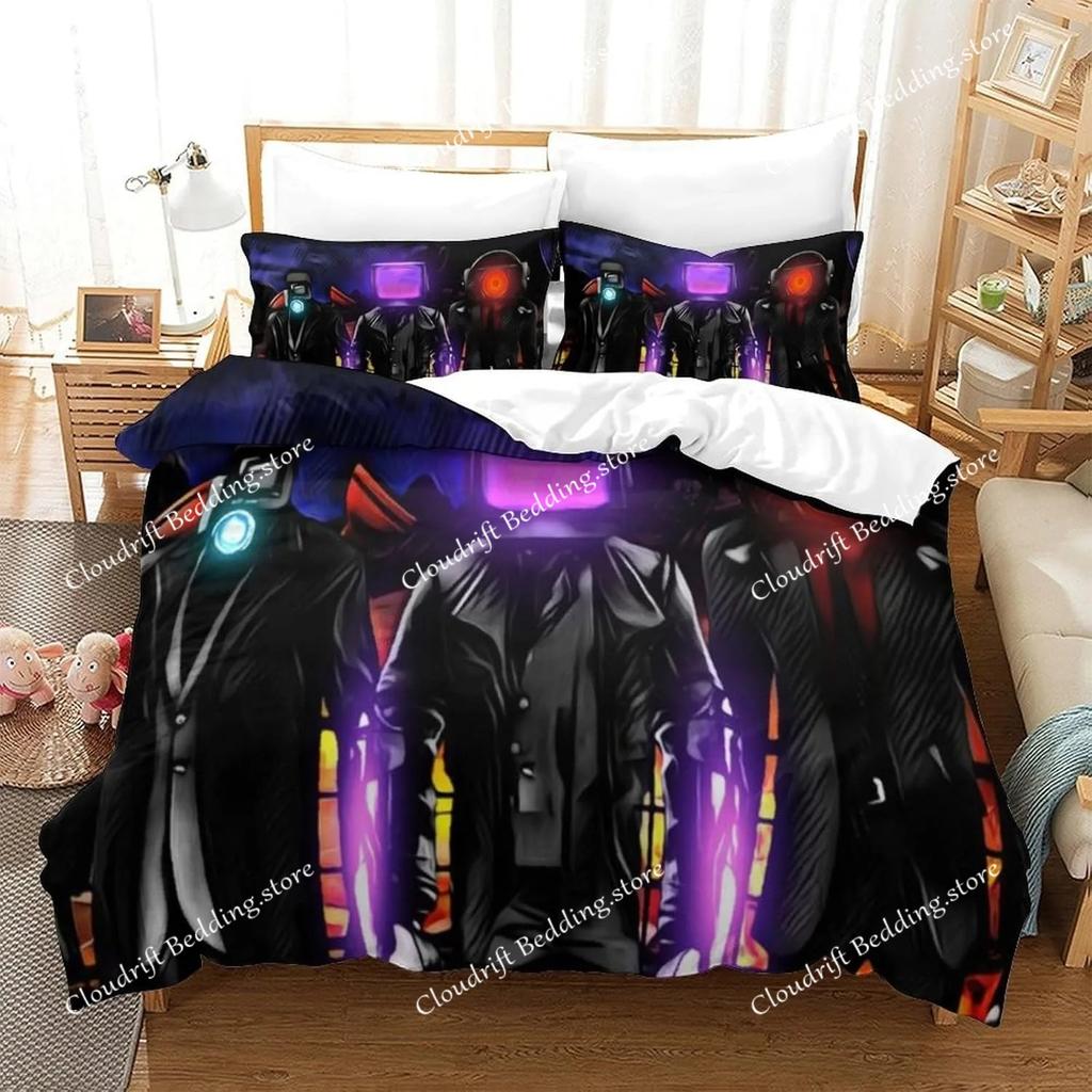 Game Skibidi Toilet Arale Duvet Cover Pillowcase Bedding Set Boys Girls Bedroom Decoration Children Gift Single Double King Size