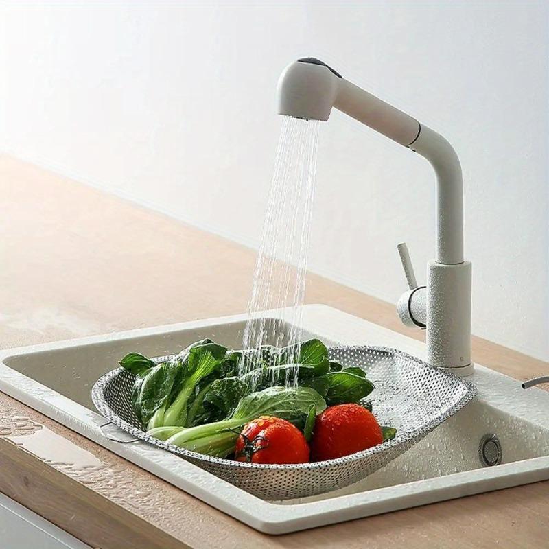 1PC Stainless Steel Colander Strainer Sieve Kitchen Rice Washer Fine Mesh Food Strainers Colander Vegetables Fruits Draining