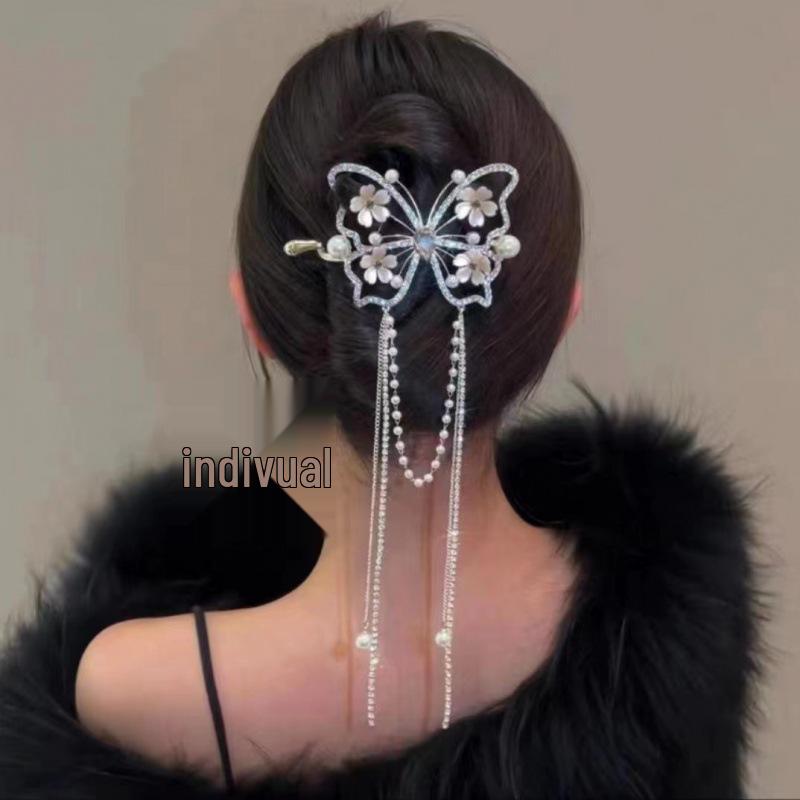 Lily of the Valley Hanfu Hairpin: Women's Elegant Tassel Bun Clip Hair Accessory