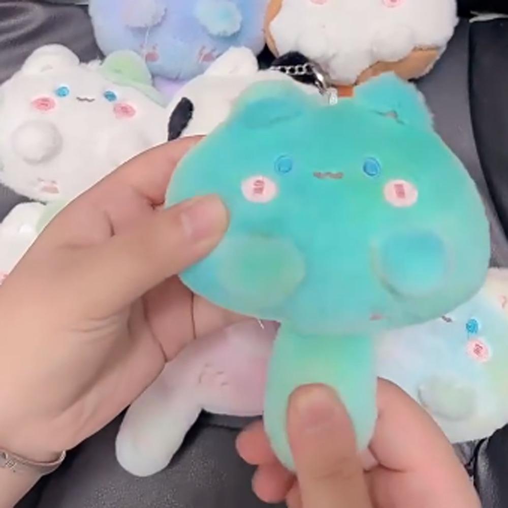 Cartoon Cat Soft Tail Plush Toy Pendant Soft Stuffed Cat Keyring Children's Toys