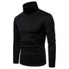 Men S Plus Size Fitted High Neck Long Sleeve Solid Color T Shirt