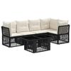 Garden Sofa Set 6 Pcs Black Poly Rattan