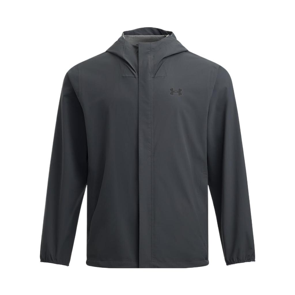 Under Armour Stormproof Cloudstrike Solid Color Hooded Stretch Zip Jacket Men Jackets Rhino-Gray 1376066-025