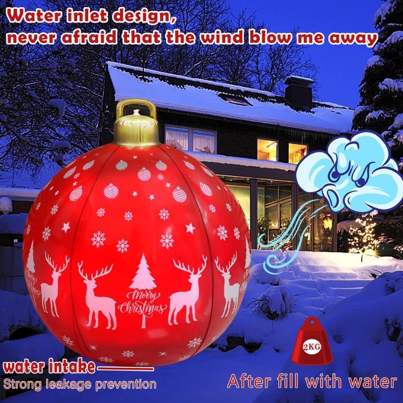 Light Up Christmas Ball Decorations Outdoor Inflatable Christmas Ball with Remote Control and LED Light Adjustable Color