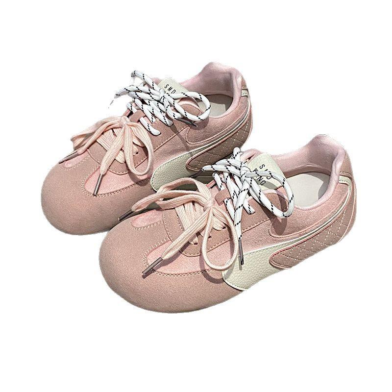 Atmosphere moral training shoes women's leather spring new inner height increase soft sole mango head ugly cute leisure sports Forrest Gump shoes
