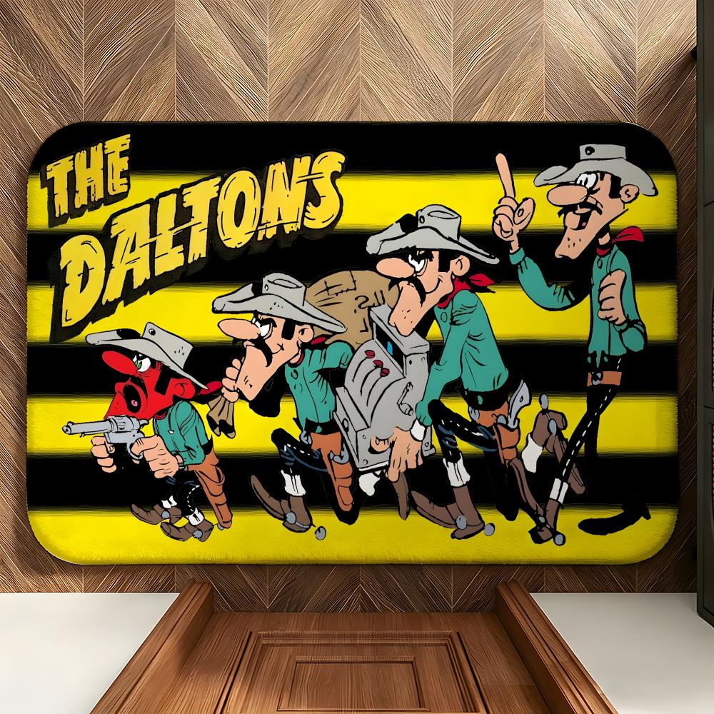 Cartoon L-Lucky L-Luke Floor Mat Soft Flannel Floor Mat Suitable for Entryways, Living Rooms, Bedrooms, and Bathrooms