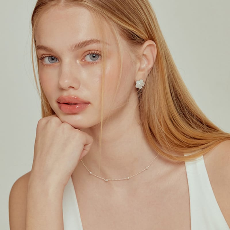 TATIANA (SILVER925) Pearl Ball Chain Necklace NZ2014