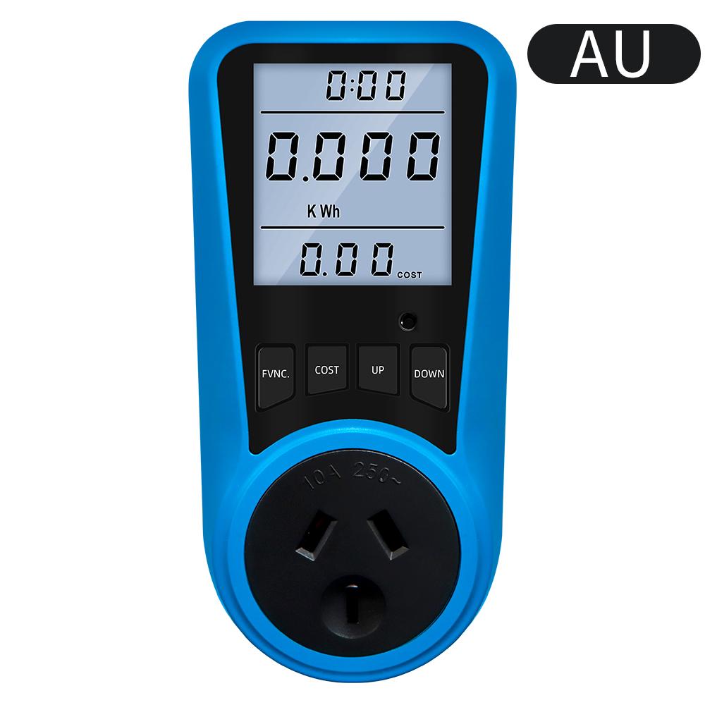 Digitaler Strommesser AC 230V Strommessgerät Voltmeter Zeit Watt Leistung Energie Tester 50Hz Steckdosenanalysator EU US UK AU FR BR IT Stecker