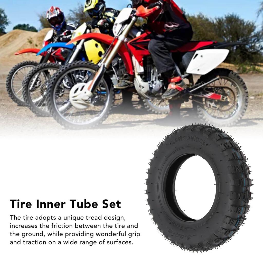 Motorcycle Tire and Tube Set, 3.50-8 Inch, Metal-Rubber, Explosion-Proof, High Strength, for Z50, Z50A, Z50R, and Z50RD