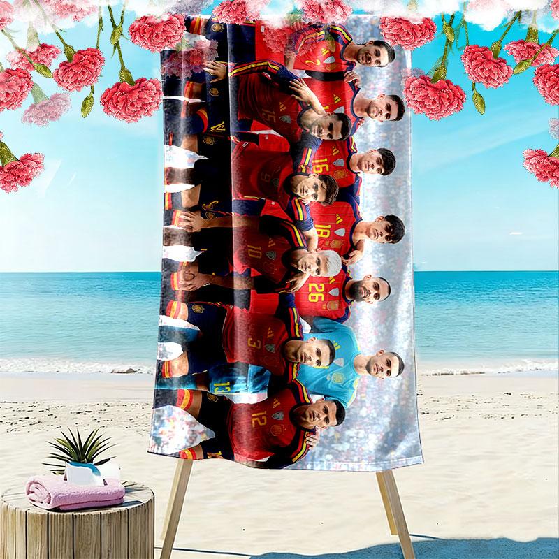 Spain Print Beach Towel, Large Soft Quick Dry Towel for Beach Camping Swimming
