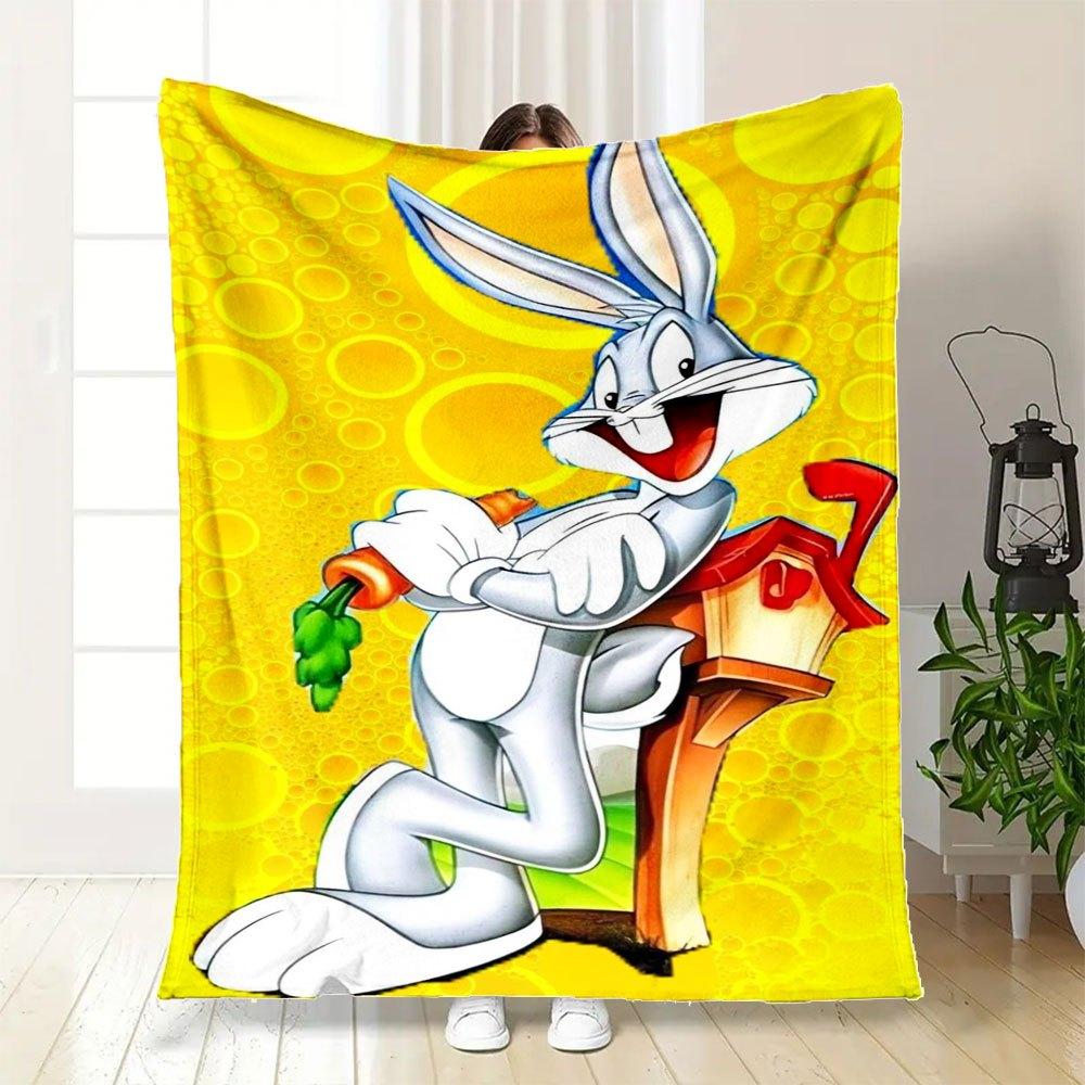 Bugs Bunny Mailbox Kids Room DecorationsBlanket Flannel Throw Blanket for Sofa, Bed, Travel, Camping, Office