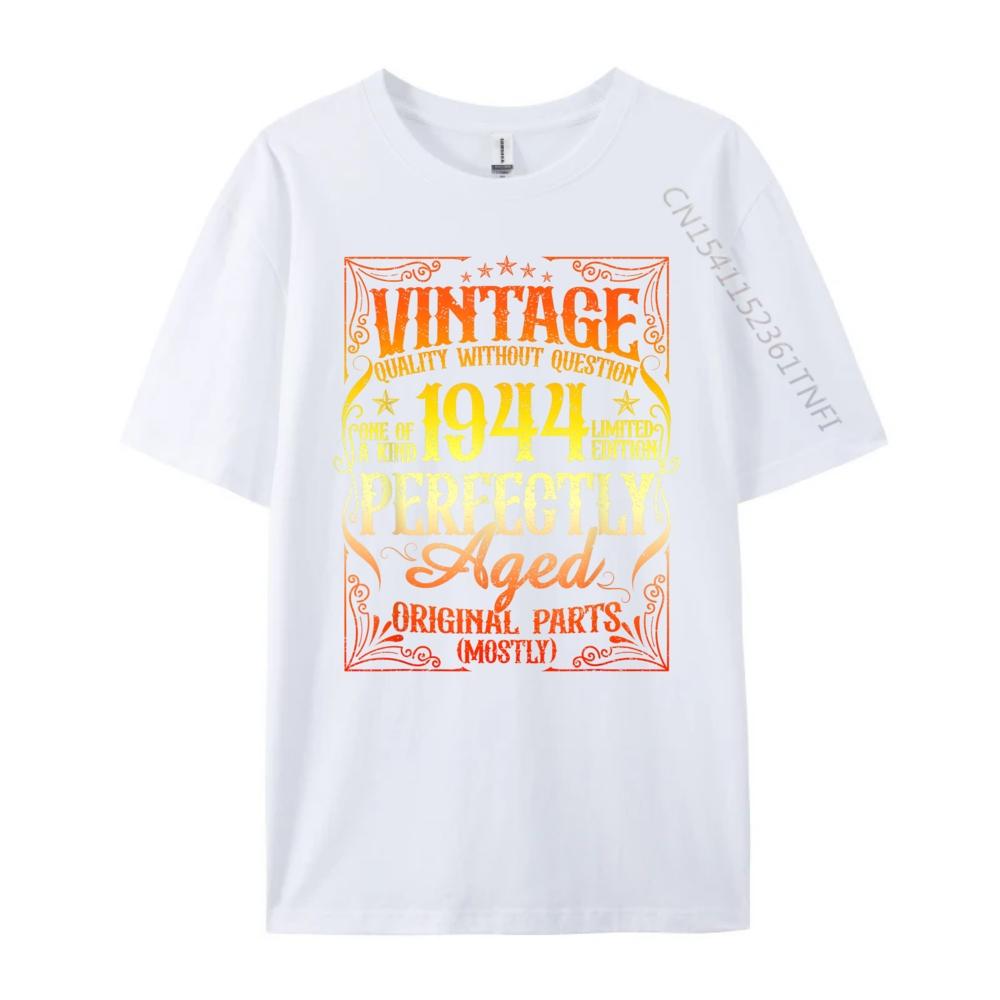 80 Year Old Legend 1944 80th Birthday Unisex Plain Shirt Harajuku Black Graphic T Shirts Student Printed Tshirt