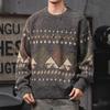 Herren Retro Ethnischer Dicker Strickpullover - Winter Übergröße Warme Schicht