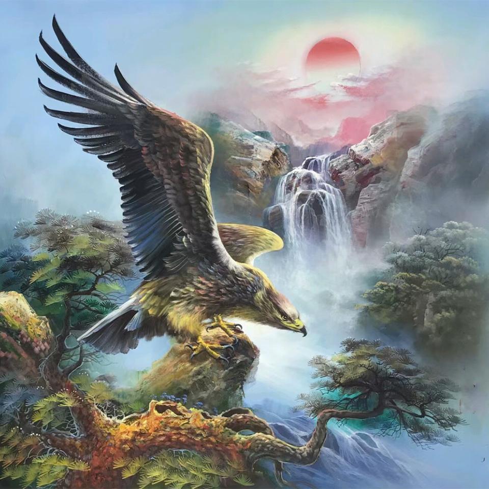 

Новая 5D DIY полная круглая квадратная алмазная картина восход солнца орел Dapeng крылья картина вышивка крестом мозаика украшение для дома подарок Full Round 20x20CM