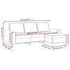 3 Seater Sofa with Ottoman Taupe 180 cm Fabric