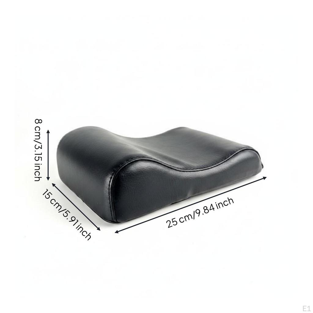 Pilates Bed Neck Pillow LeatherLike Reformer Stitched Seams Exercise Gear Black