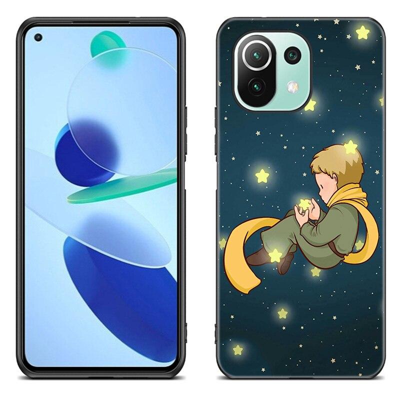 The Little Prince Fox Case For Xiaomi Mi 11 Lite NE 11i 10T 11T Pro A2 A3 Lite POCO F3 M3 M4 C31 X3 Pro NFC GT Black Soft Cover
