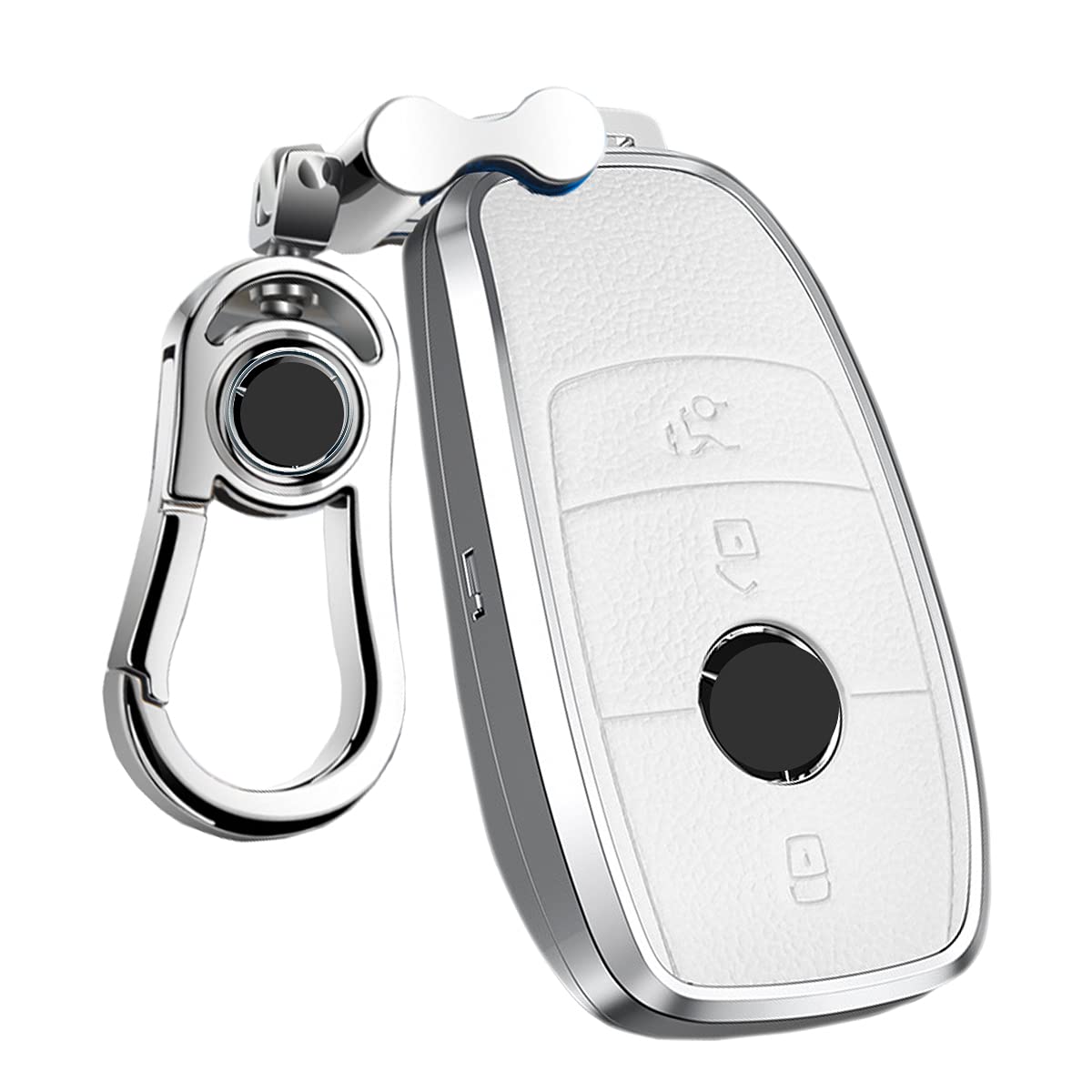 

[PELKER] Mercedes Benz Key Case Metal + Leather A Class B Class C Class S белый