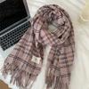 New imitation cashmere scarf women's winter high-end feeling small fresh plaid thickened warm shawl scarf