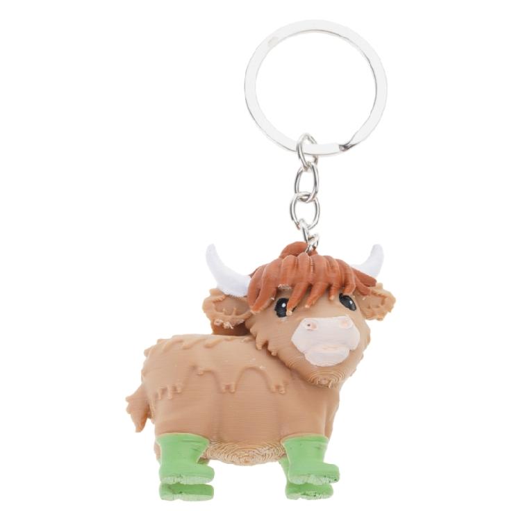 

Plastic Constructed Highland Cow Keychain Ensuring Light Weight and Noiseless Use for Heavy Key Rings 1