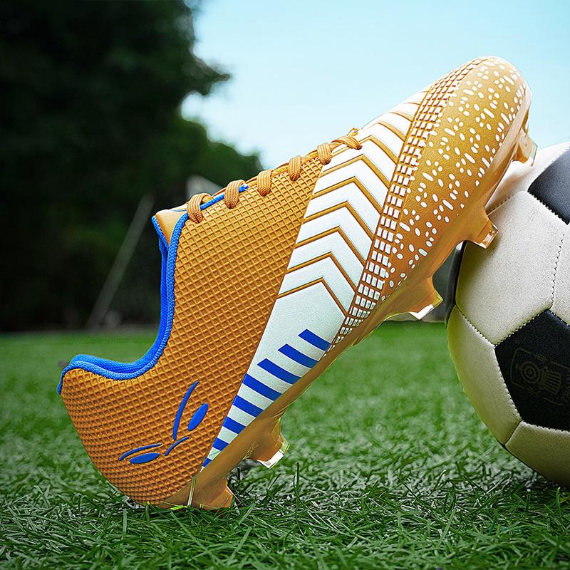 Men Football Boots Long Spikes High Ankle Soccer Shoes AG/TF Kids Outdoor Grass Cleats Soccer Boots Training Sport Football Shoes