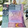 1pc Sister Gift Flannel Blanket - Cozy Throw with Inspirational Messages, Soft Pastel Design, Perfect for Sofa, Travel, Or Sister Appreciation Gifts