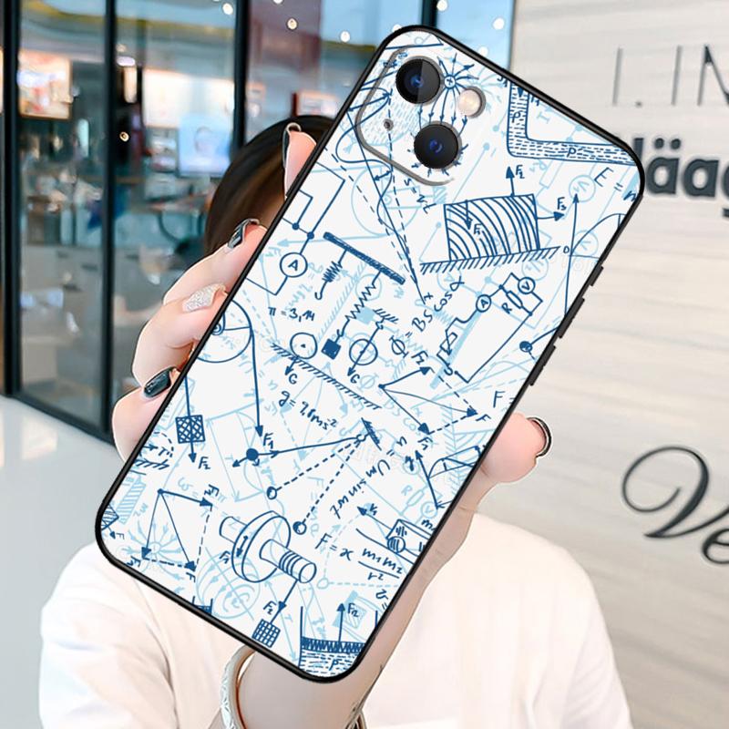 Physics Math Formula Equation Bumper Phone Case For iPhone 11 12 13 14 15 16 Pro X XR XS Max Plus Back Cover