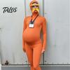 Skin Friendly Party Outfit Orange Full Bodysuit for Kids Adults, with Belly, Yellow Mustache & Eyebrows, Halloween Jumpsuits Men Women Open